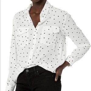 THE KOOPLES BUTTON UP BLOUSE WITH HEARTS